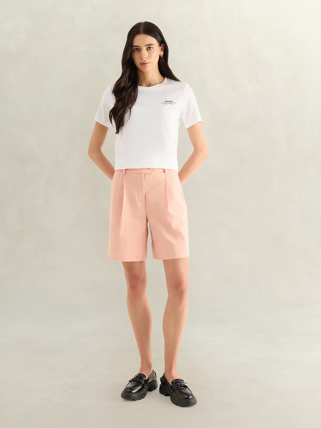 Gant Women White Graphic Print Regular Fit Pure Cotton T-Shirt - Image 3