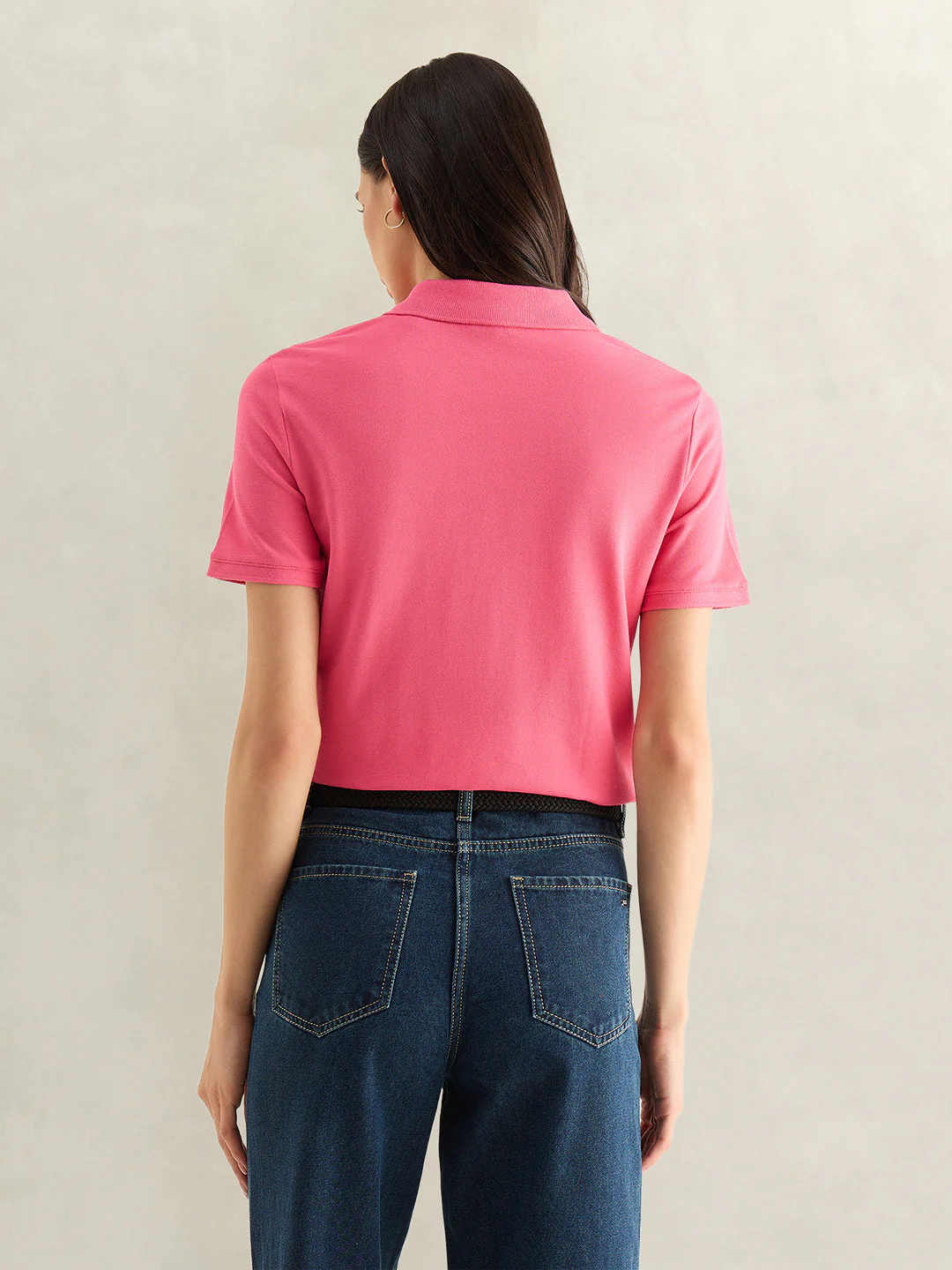 Gant Women Pink Solid Regular Fit Polo T-Shirt - Image 2