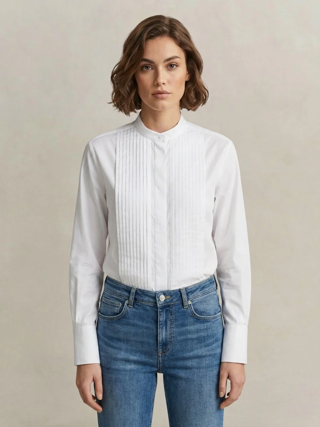 Gant Women White Striped Relaxed Fit Pure Cotton Shirt