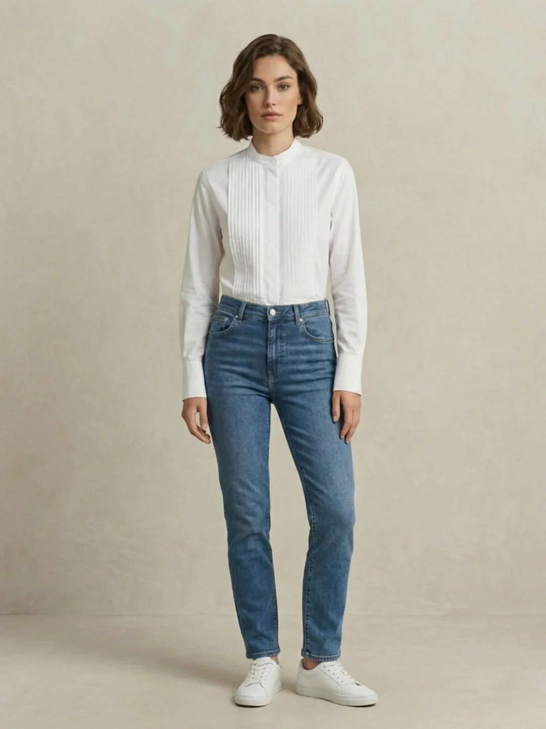 Gant Women White Striped Relaxed Fit Pure Cotton Shirt - Image 5