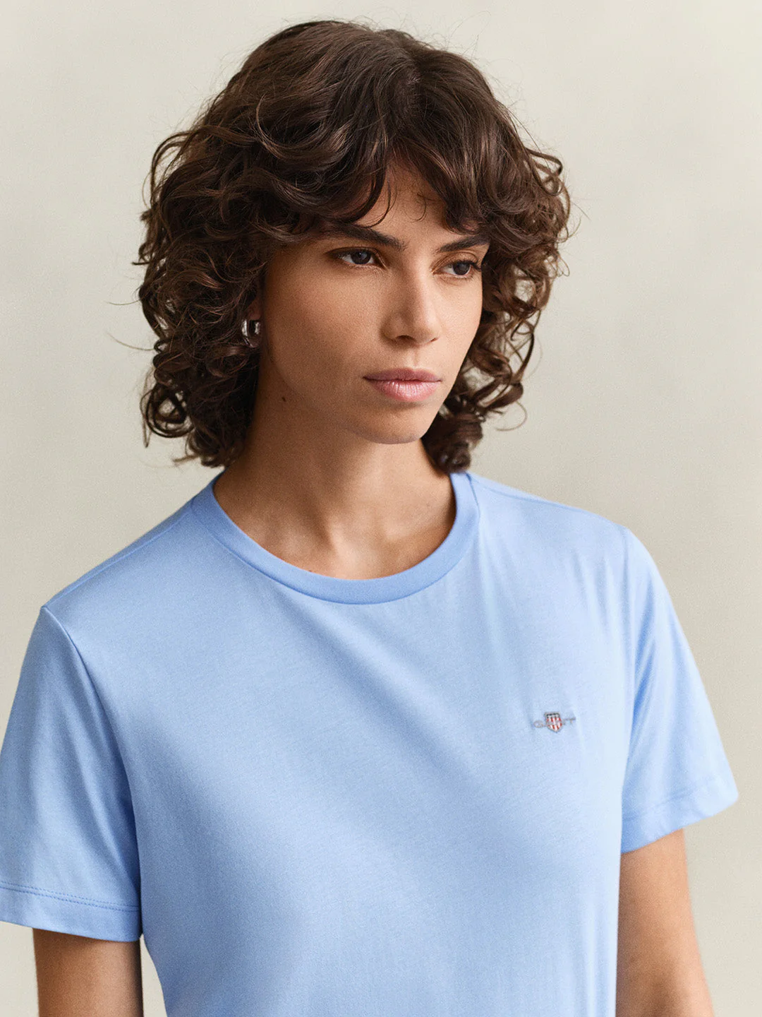 Gant Women Blue Solid Regular Fit T-Shirt - Image 2