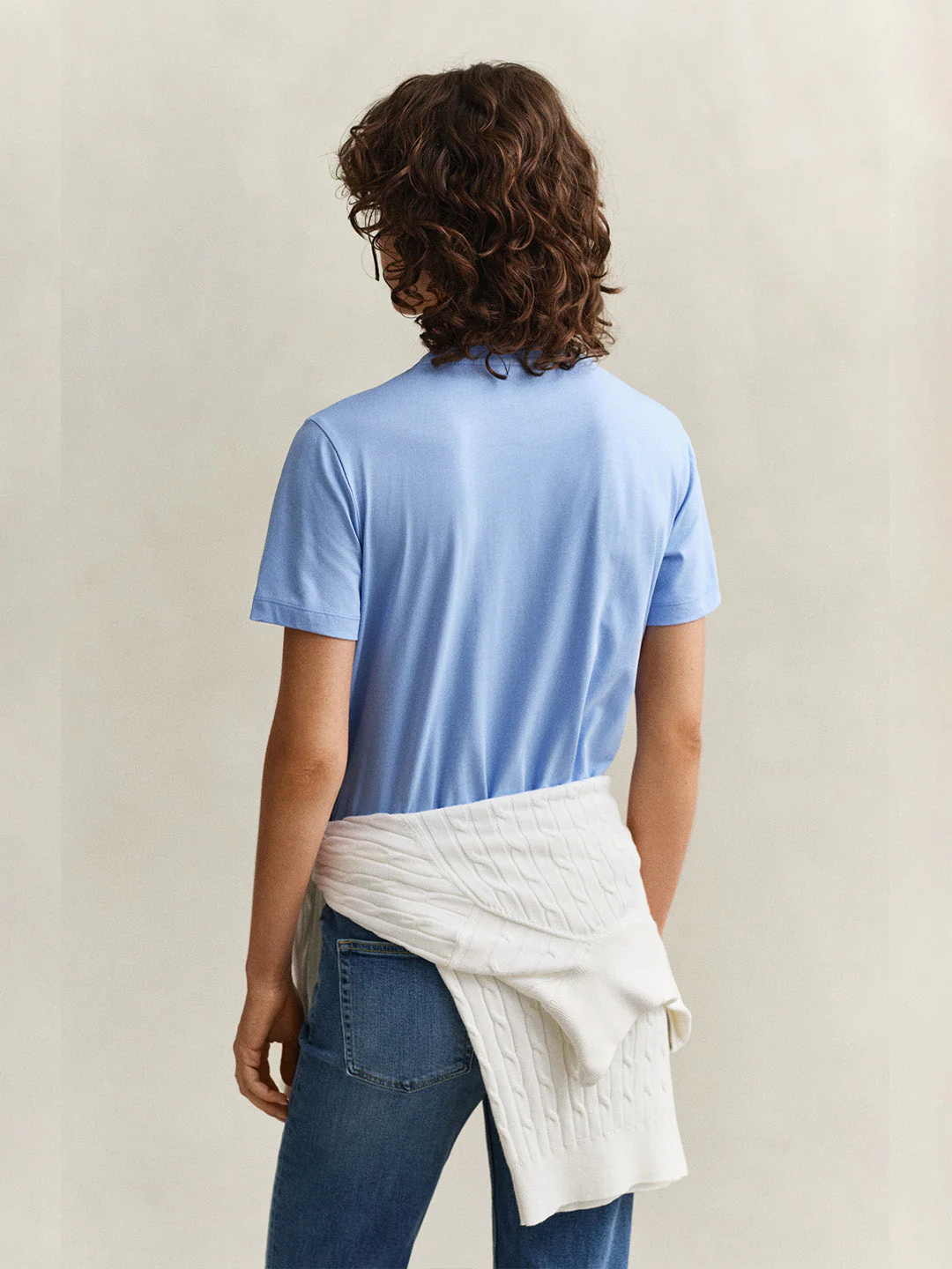 Gant Women Blue Solid Regular Fit T-Shirt - Image 4