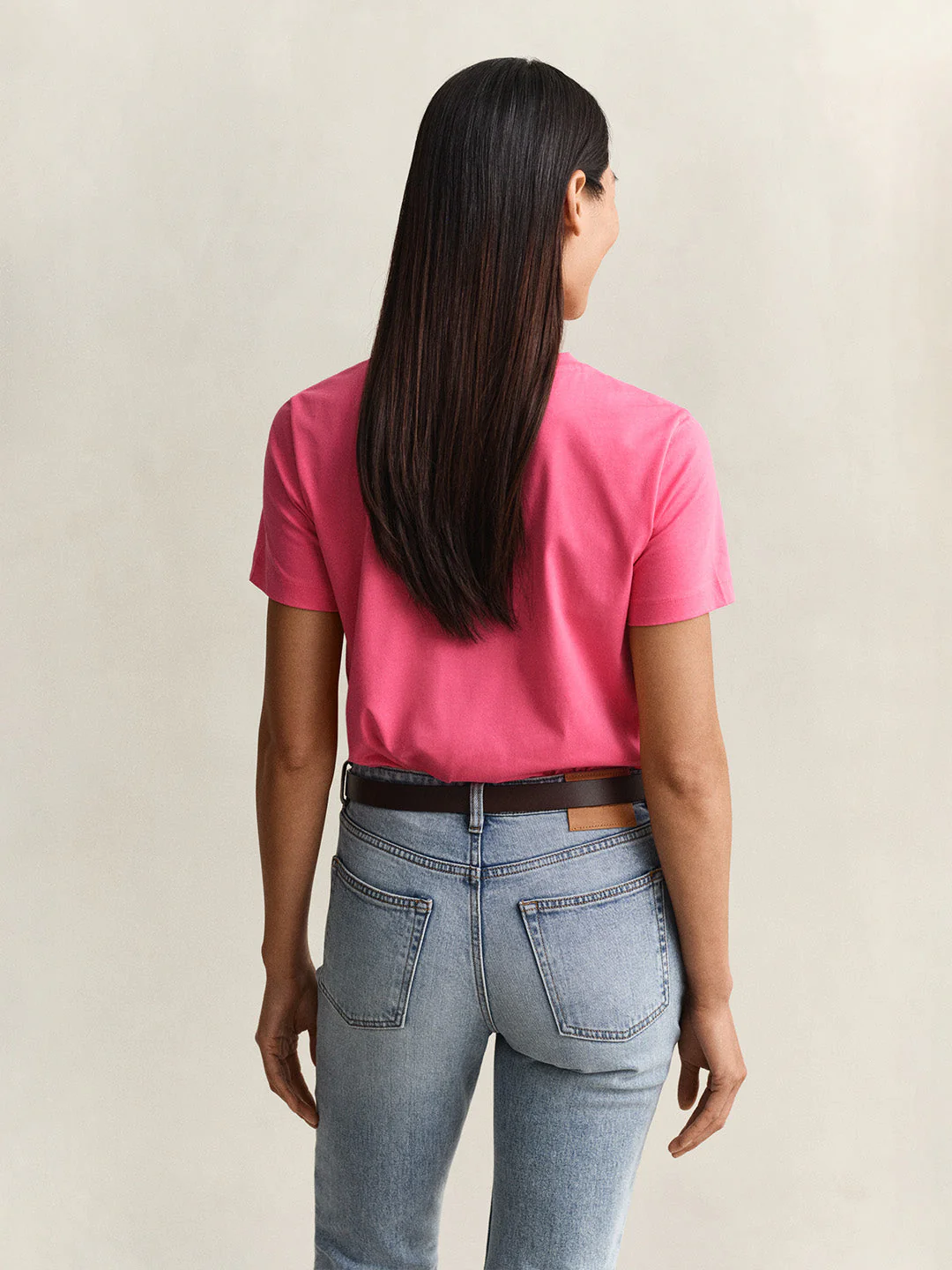 Gant Women Pink Solid Regular Fit T-Shirt - Image 4