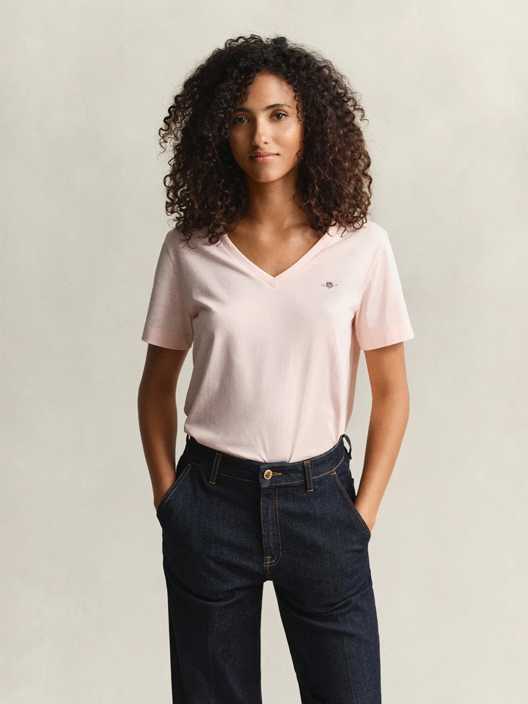 Gant Women Pink Solid Regular Fit T-Shirt