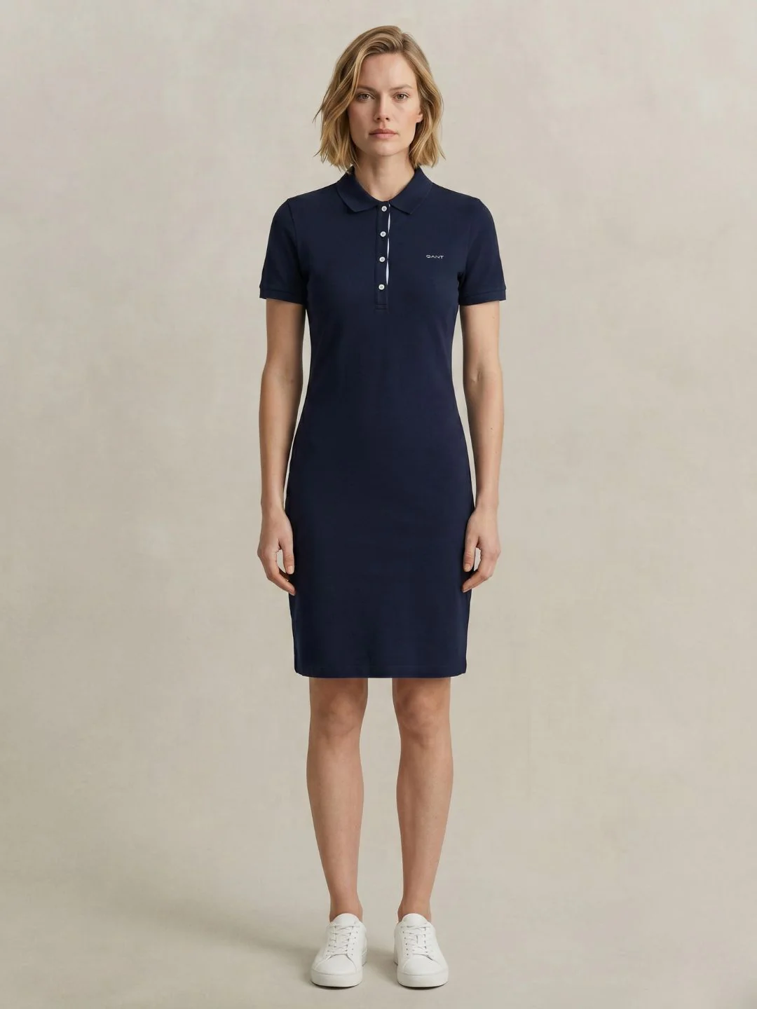 Gant Women Navy Blue Solid Stretchable Slim Fit Dress