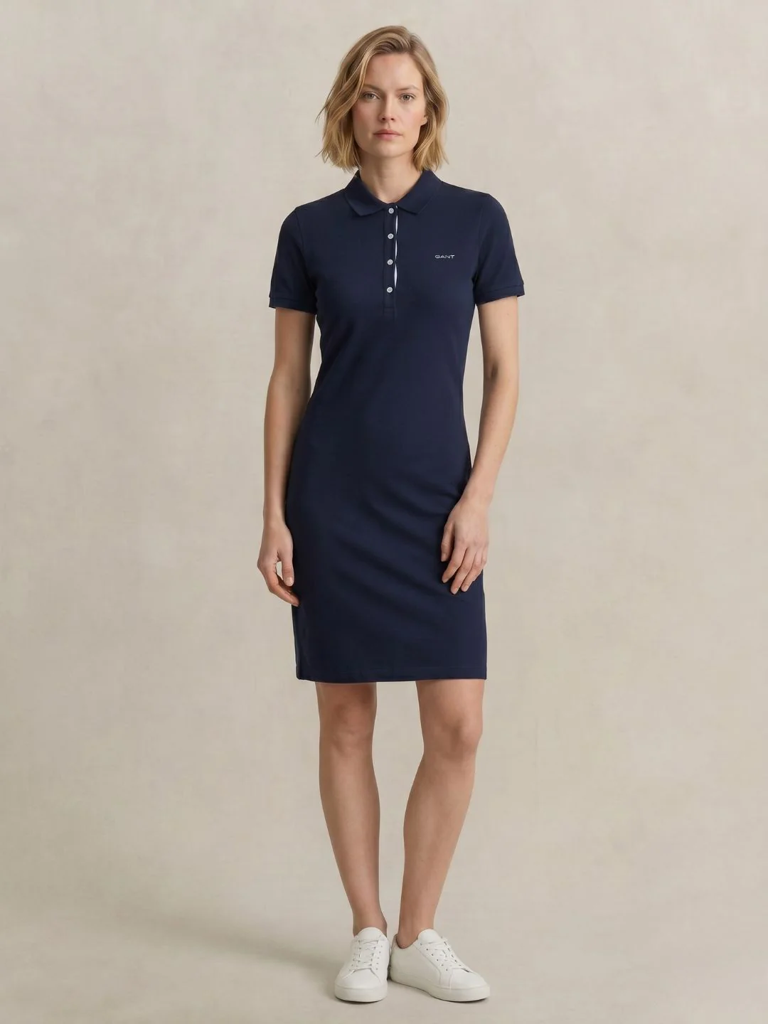 Gant Women Navy Blue Solid Stretchable Slim Fit Dress - Image 4