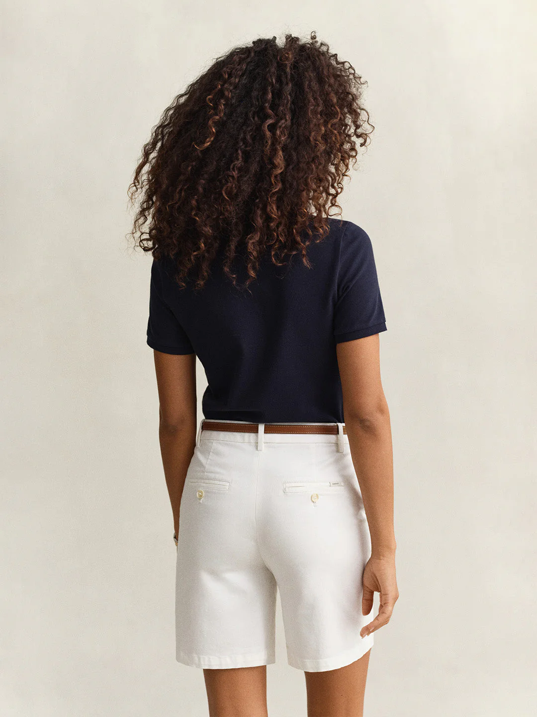 Gant Women Navy Blue Solid Slim Fit Polo T-Shirt - Image 4