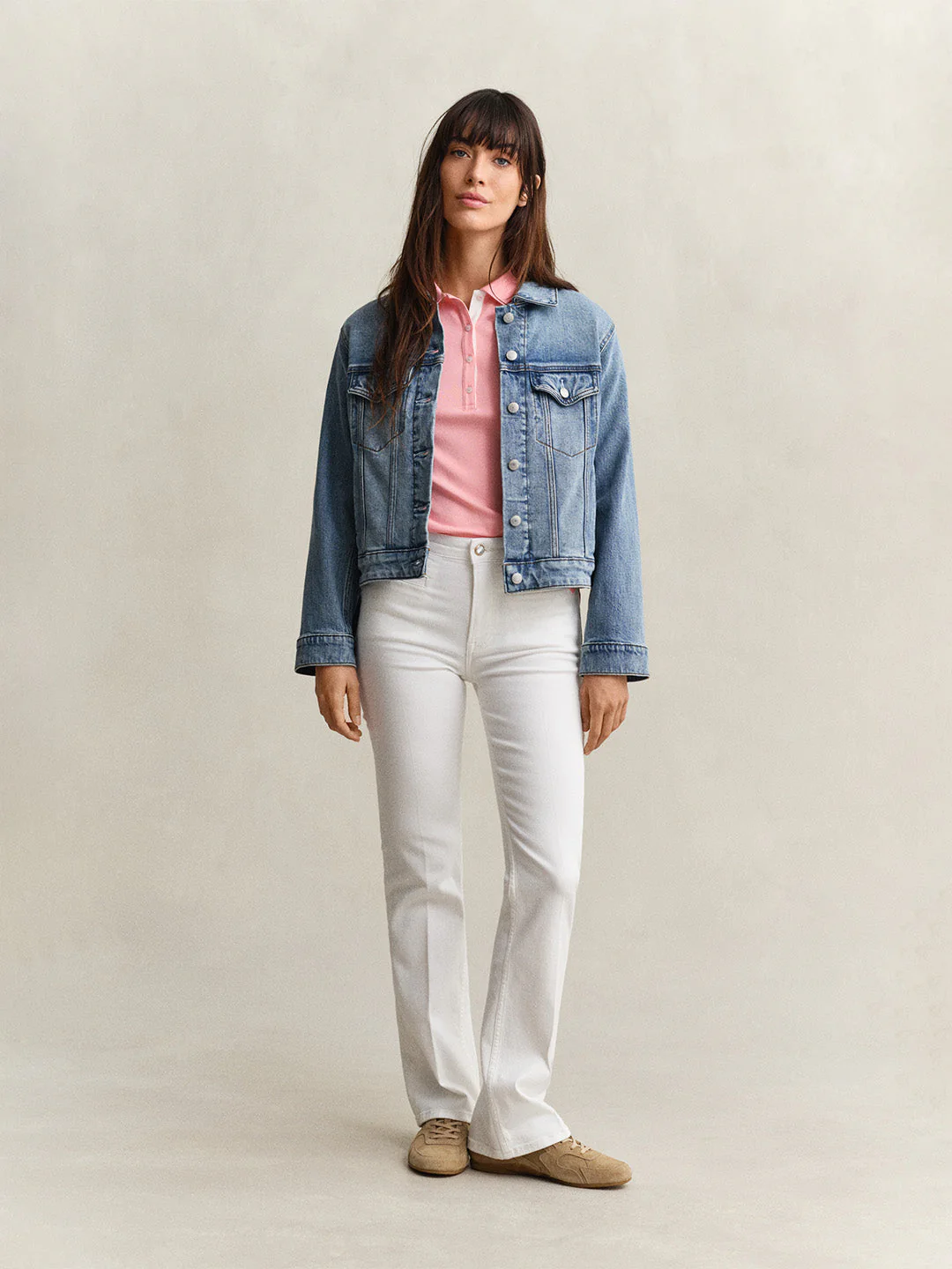 Gant Women Pink Solid Slim Fit Polo T-Shirt - Image 3