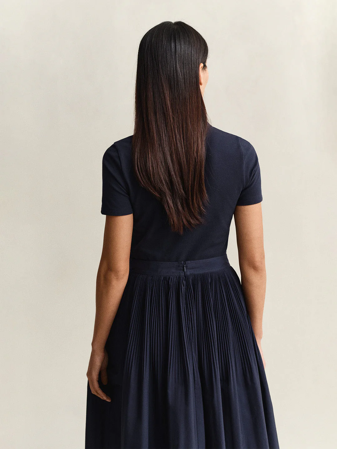 Gant Women Navy Blue Solid Slim Fit Polo T-Shirt - Image 3