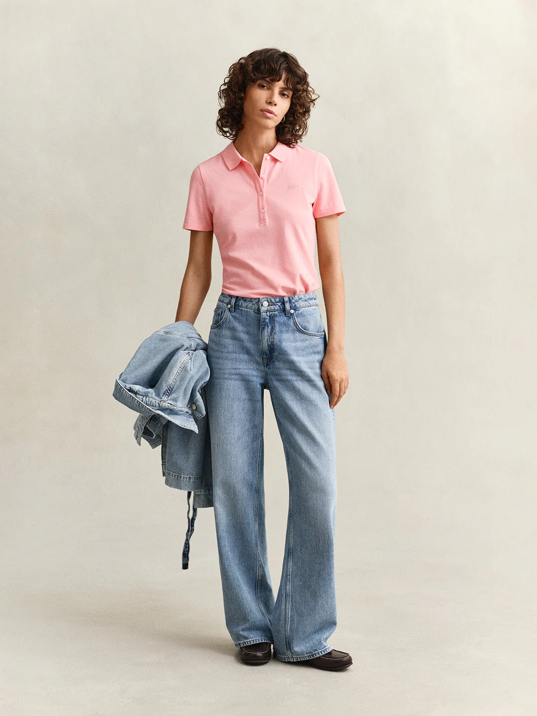 Gant Women Pink Solid Slim Fit Polo T-Shirt - Image 3