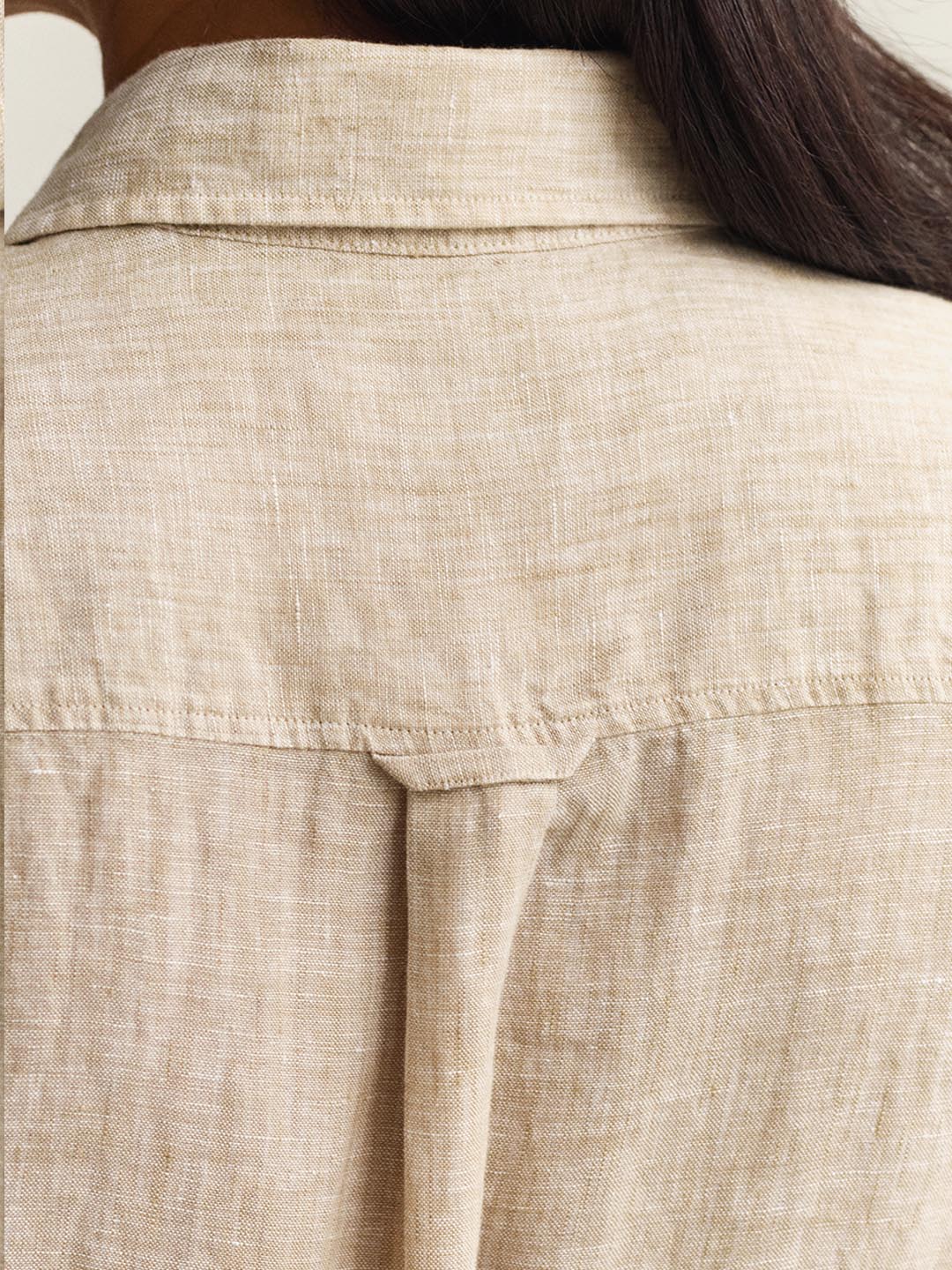 Gant Women Beige Solid Regular Fit Linen Dress - Image 3