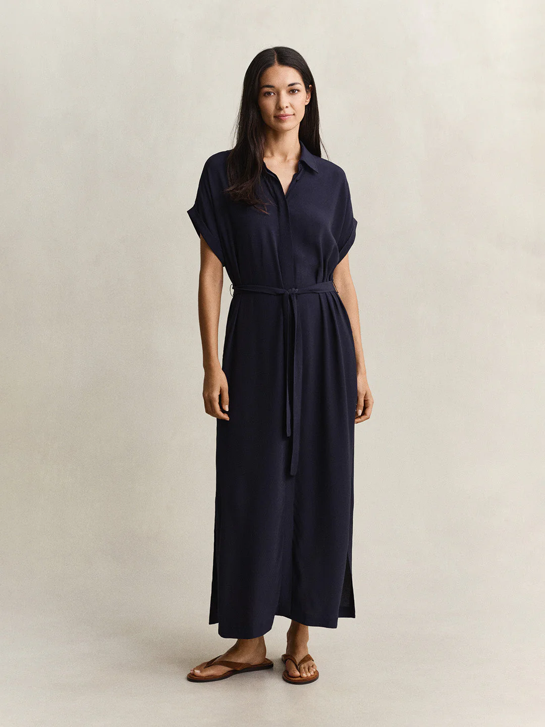 Gant Women Navy Blue Solid Relaxed Fit Dress - Image 4
