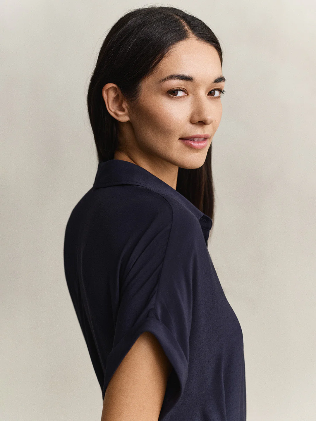 Gant Women Navy Blue Solid Relaxed Fit Dress - Image 5
