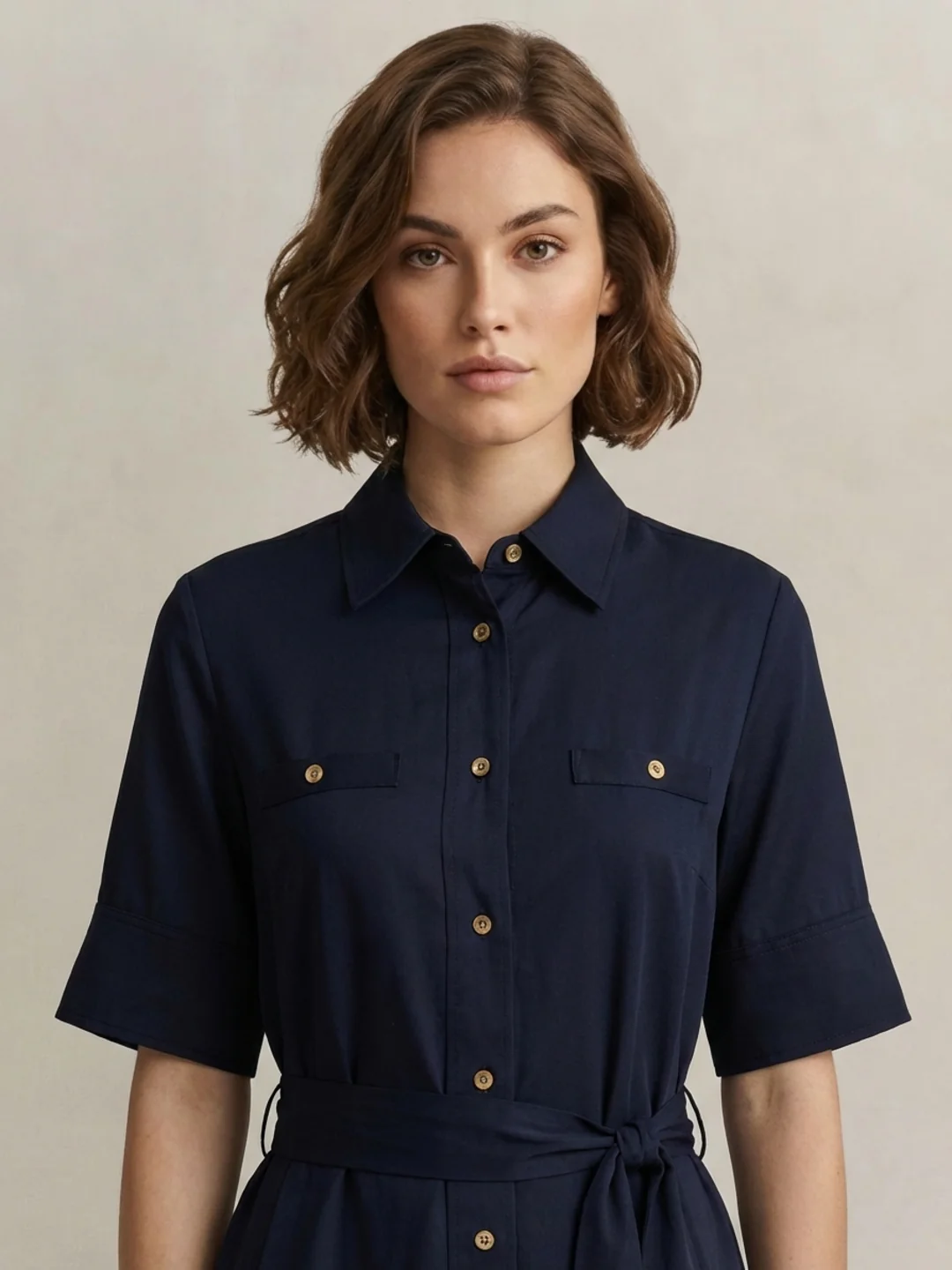 Gant Women Navy Blue Solid Regular Fit Dress - Image 4
