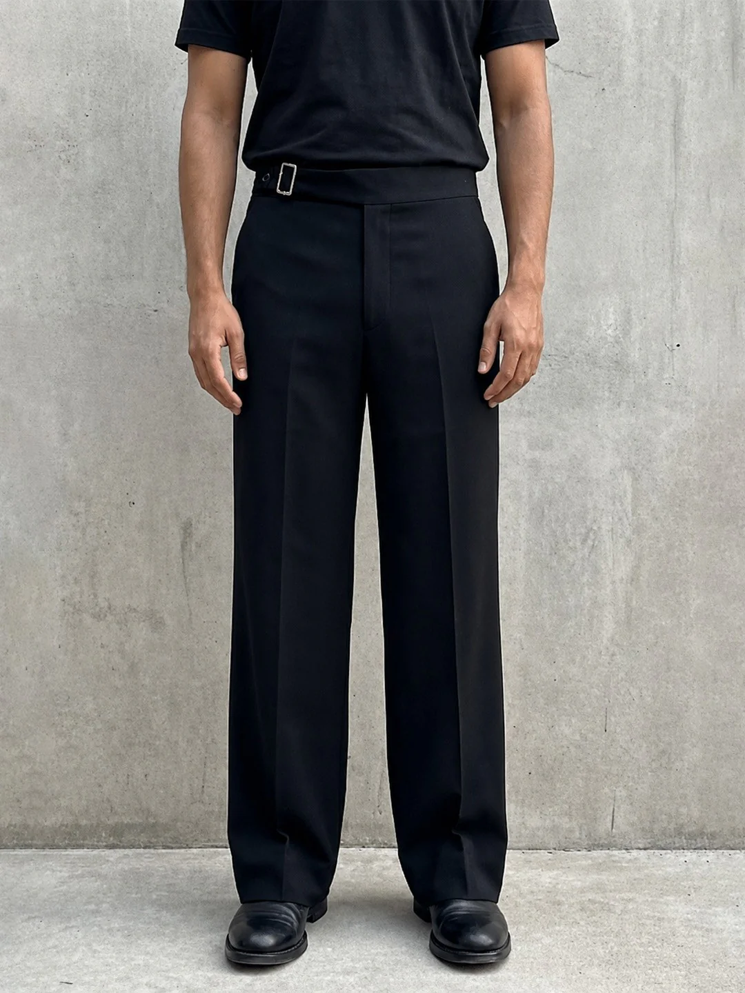 House of Rohit Doshi Men Black Regular Fit Flat Front Trouser