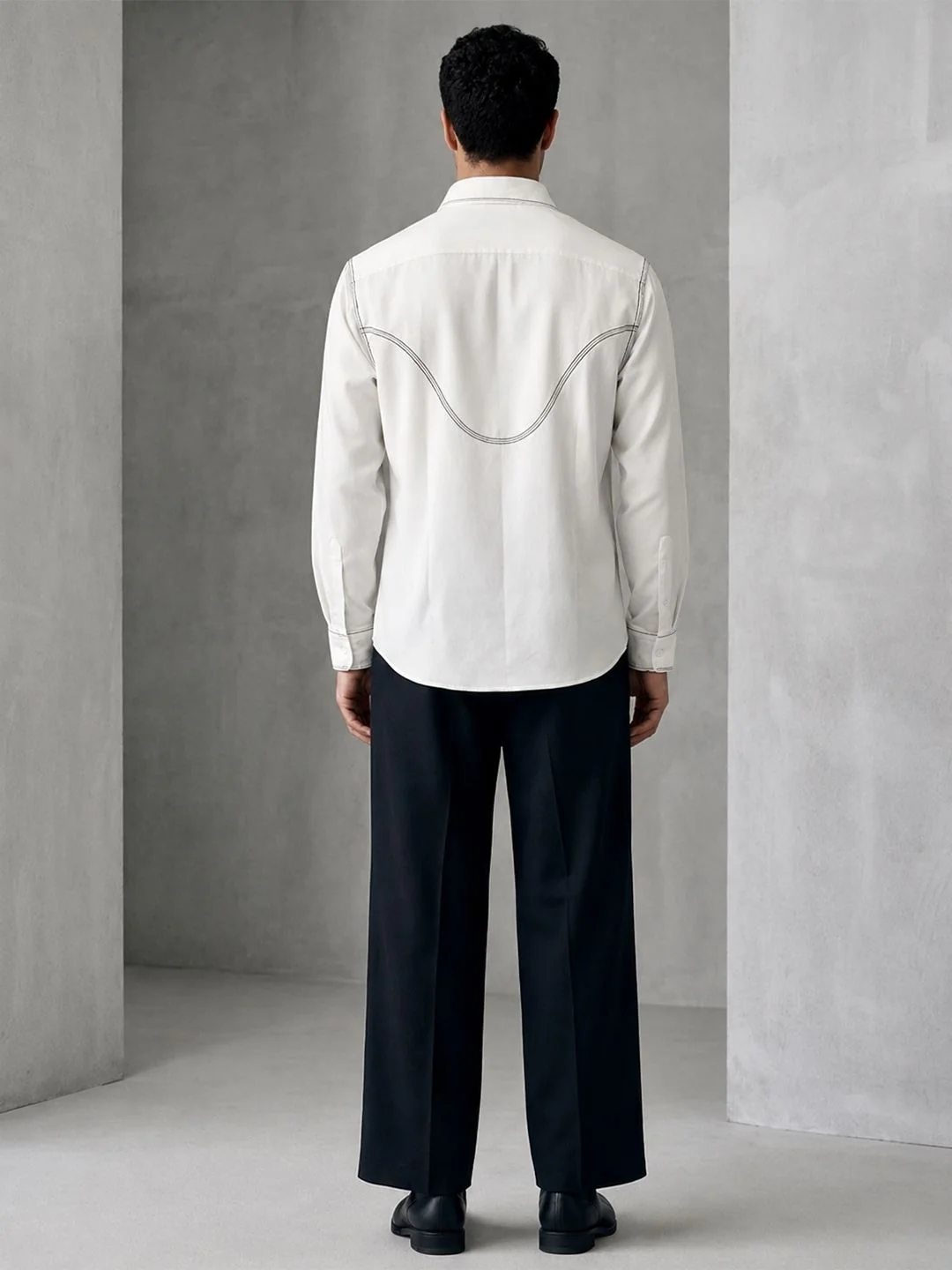 House Of Rohit Doshi Men White Embroidered Slim Fit Shirt - Image 3