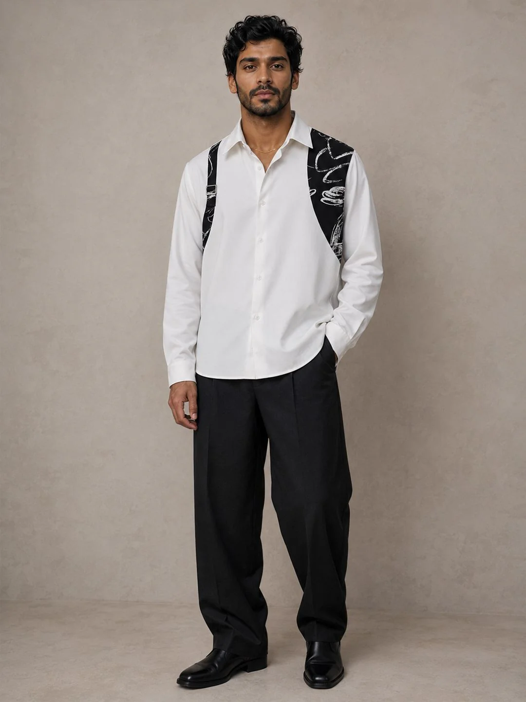 House Of Rohit Doshi Men White Embroidered Slim Fit Shirt - Image 4