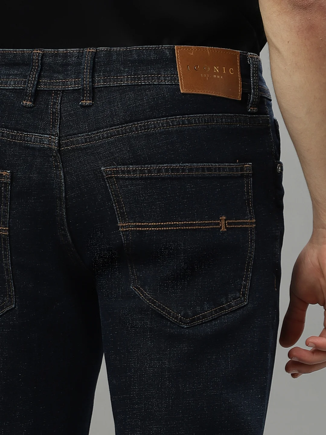 Iconic Men Blue Embroidered Regular Fit Jeans - Image 3