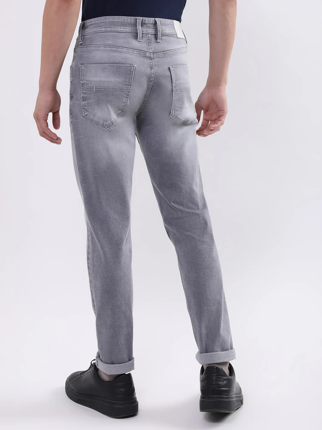 Iconic Men Grey Embroidered Slim Fit Jeans - Image 4