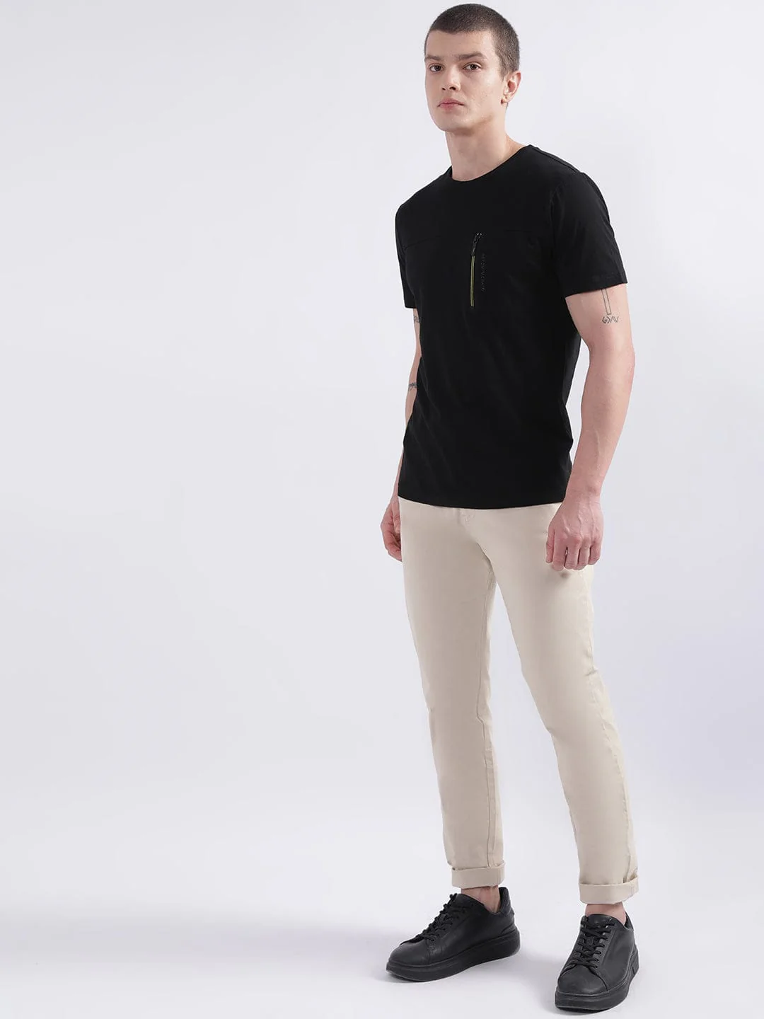 Iconic Men Beige Slim Fit Trouser - Image 5