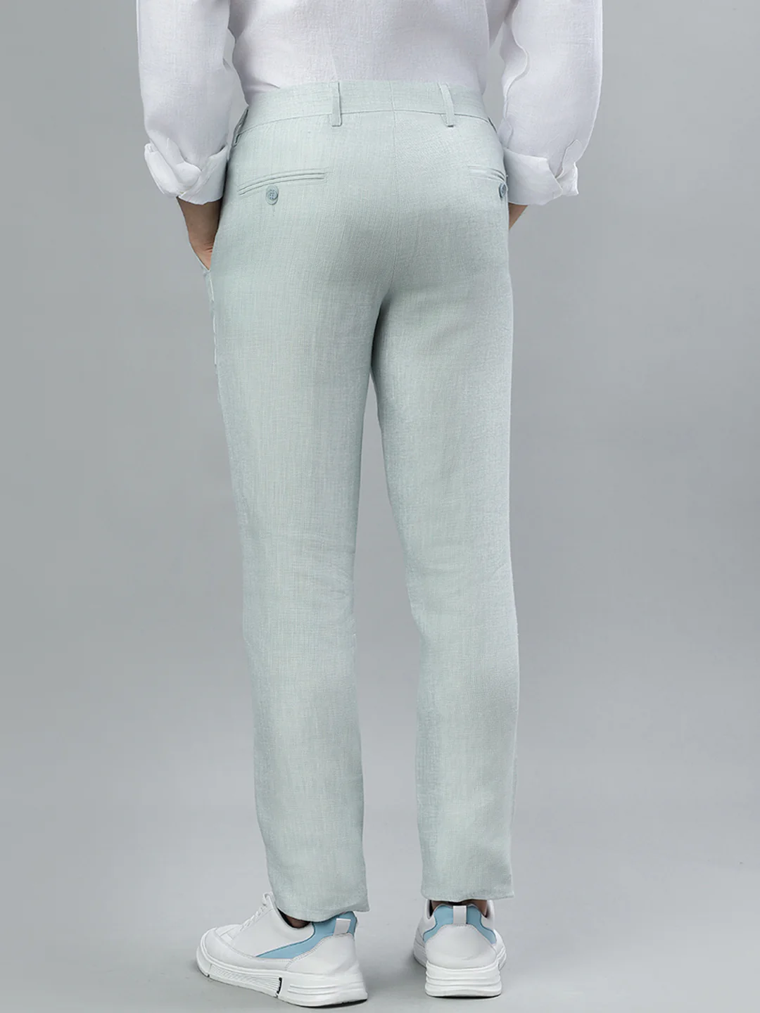 Iconic Men Mint Solid Regular Fit Trouser - Image 4