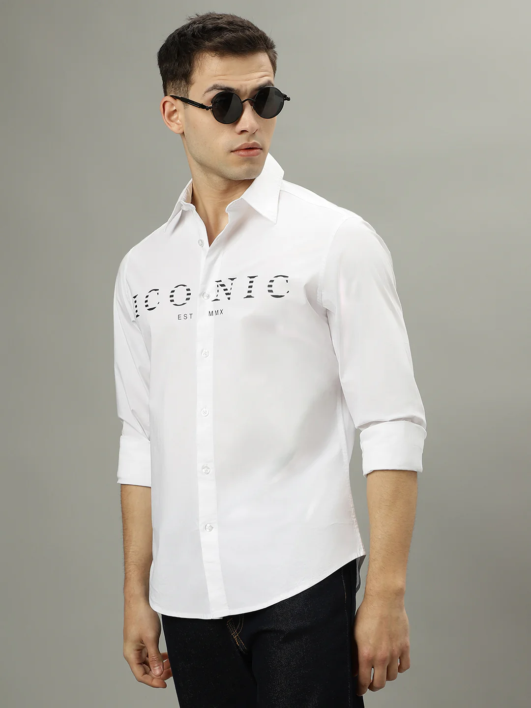 Iconic White Logo Slim Fit Shirt - Image 5
