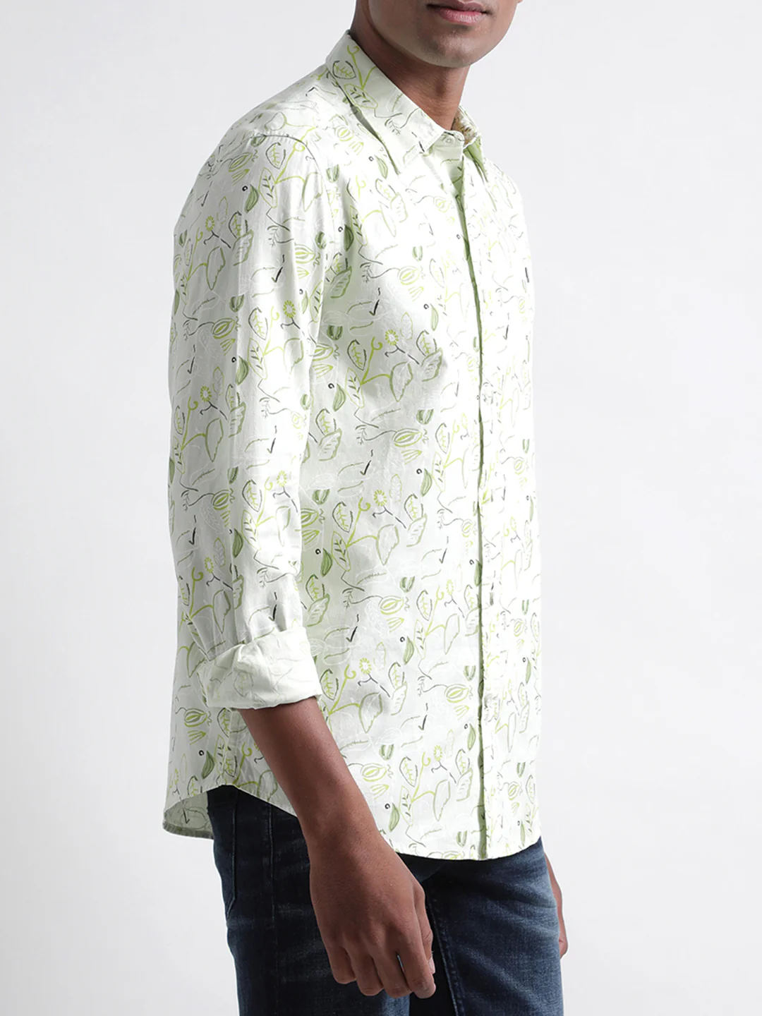 Iconic Green Printed Regular Fit Shirt - Image 2