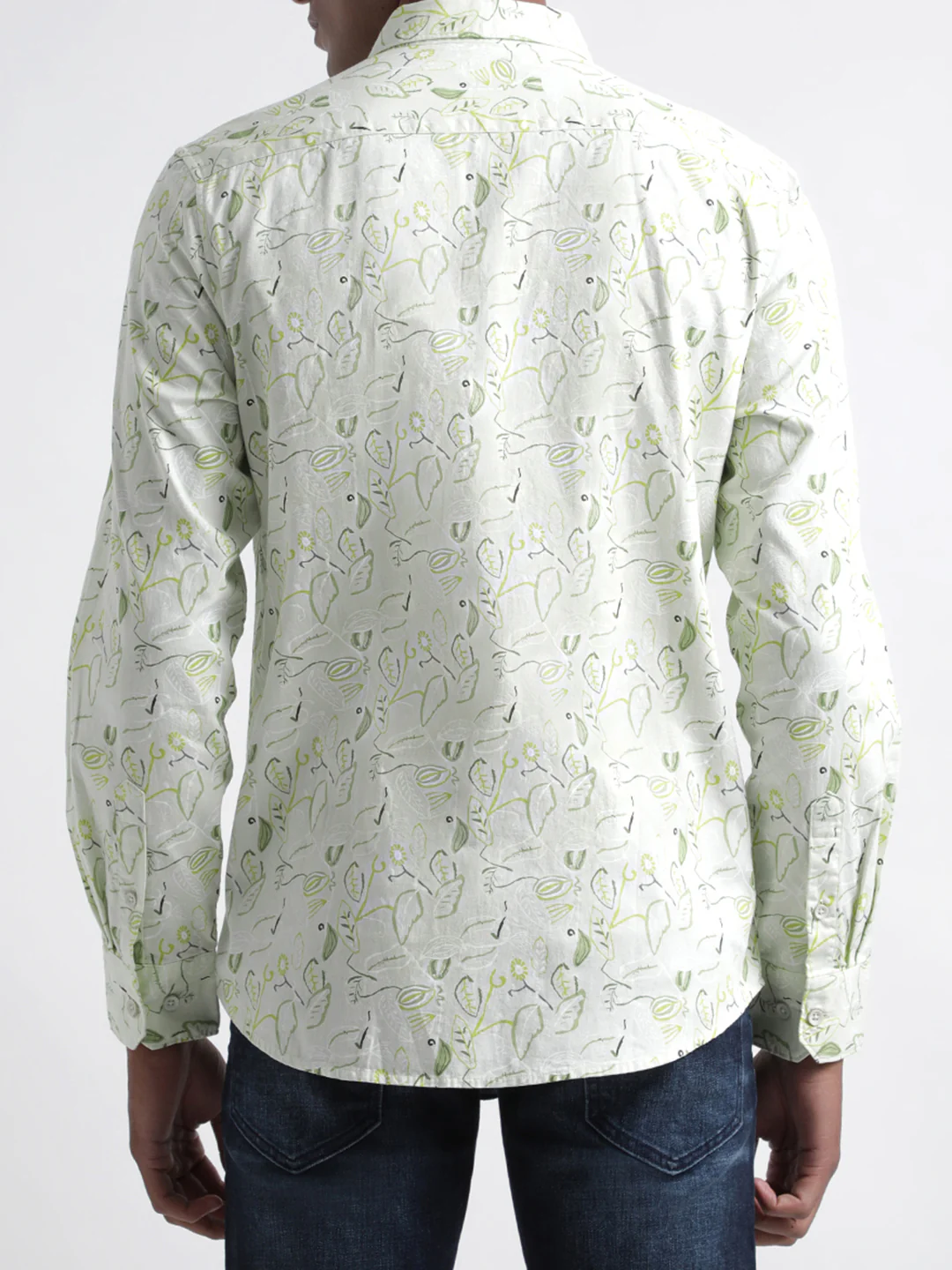 Iconic Green Printed Regular Fit Shirt - Image 3