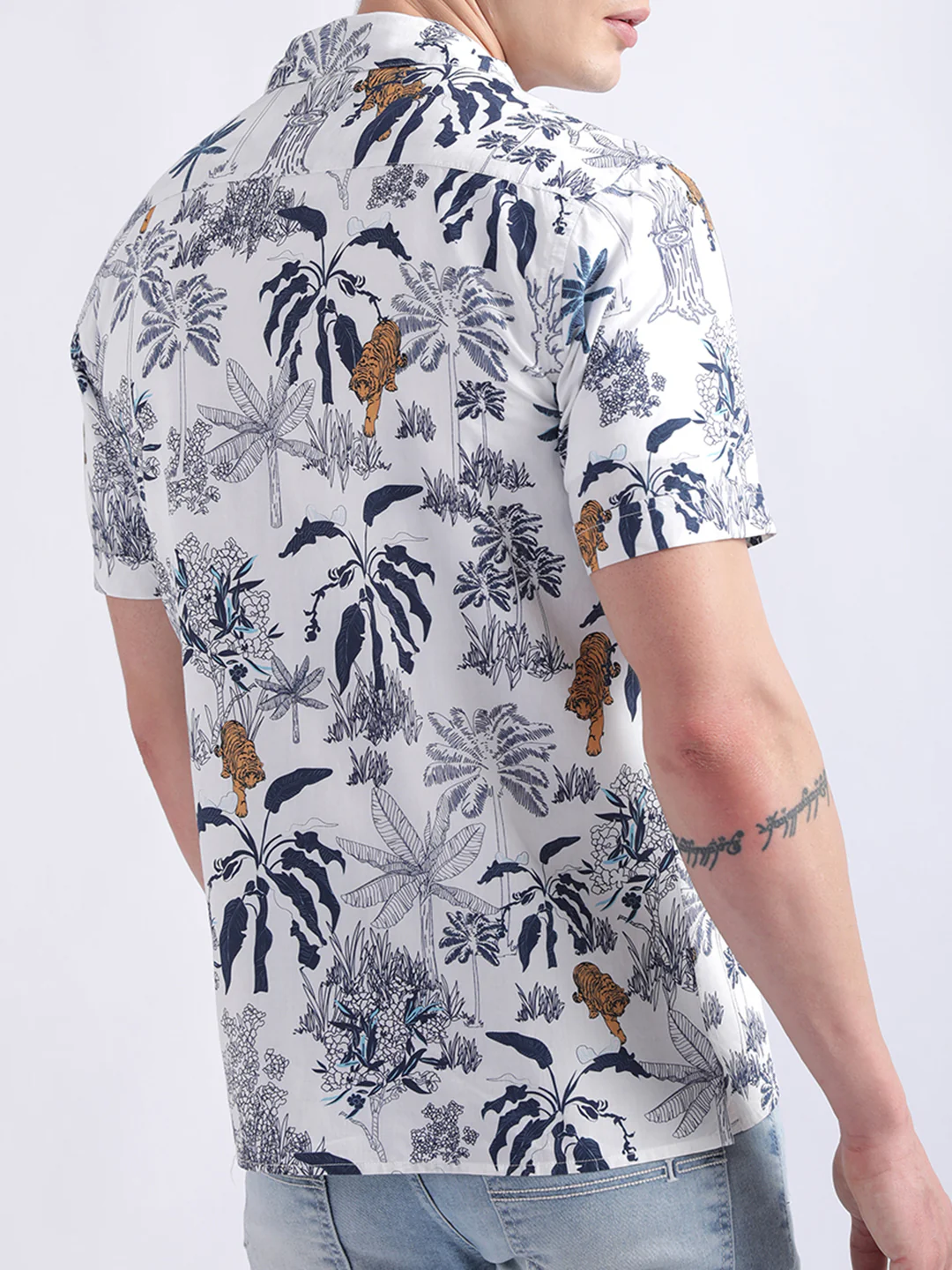 Iconic White Printed Regular Fit Shirt - Image 3