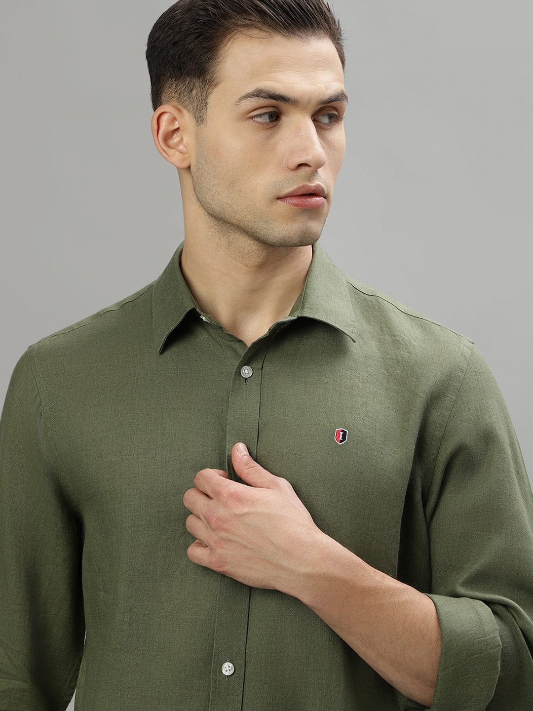Iconic Men Green Shirt Collar Shirt - Image 6