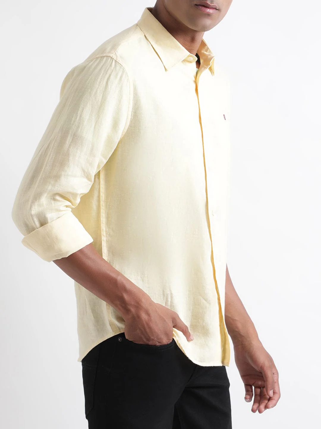 Iconic Men Yellow Shirt Collar Shirt - Image 2