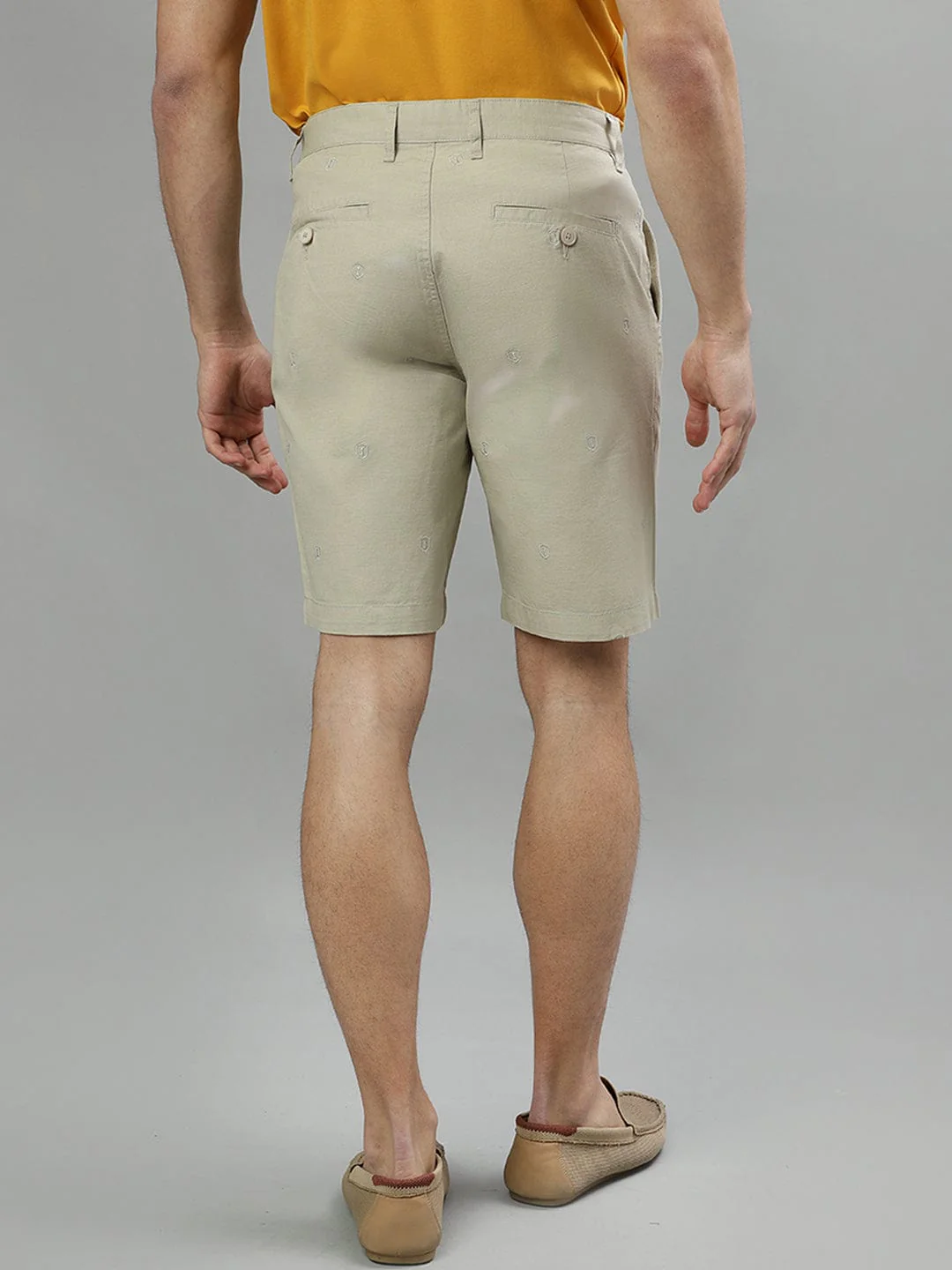 Iconic Men Beige Regular Fit Shorts - Image 3