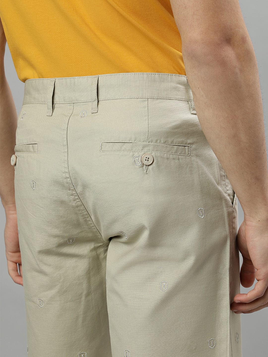 Iconic Men Beige Regular Fit Shorts - Image 6