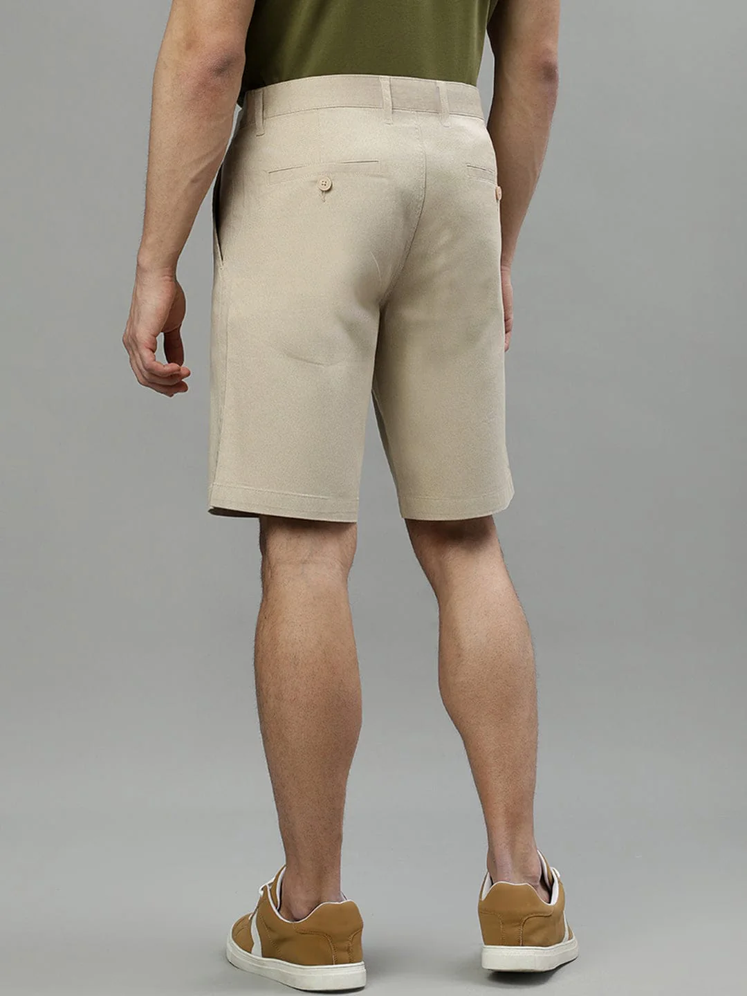 Iconic Men Beige Regular Fit Shorts - Image 4