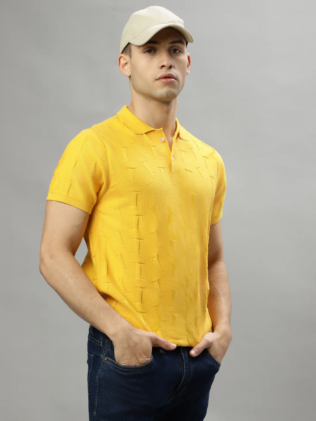 Iconic Yellow Logo Regular Fit Polo Tshirt