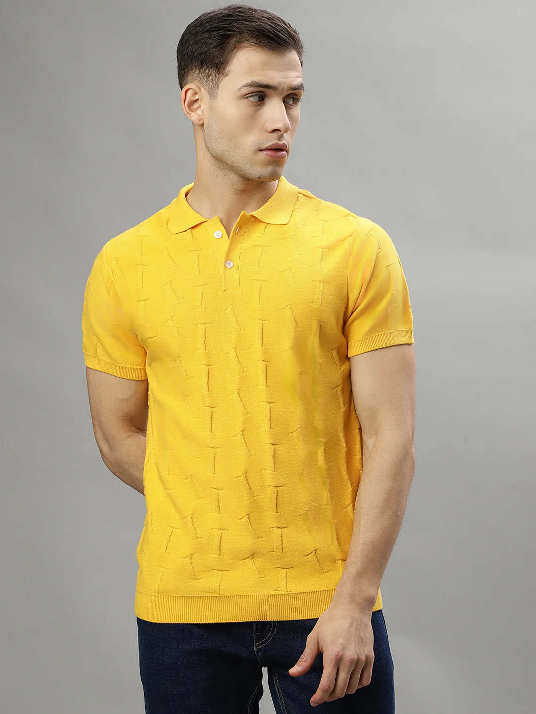 Iconic Yellow Logo Regular Fit Polo Tshirt - Image 2