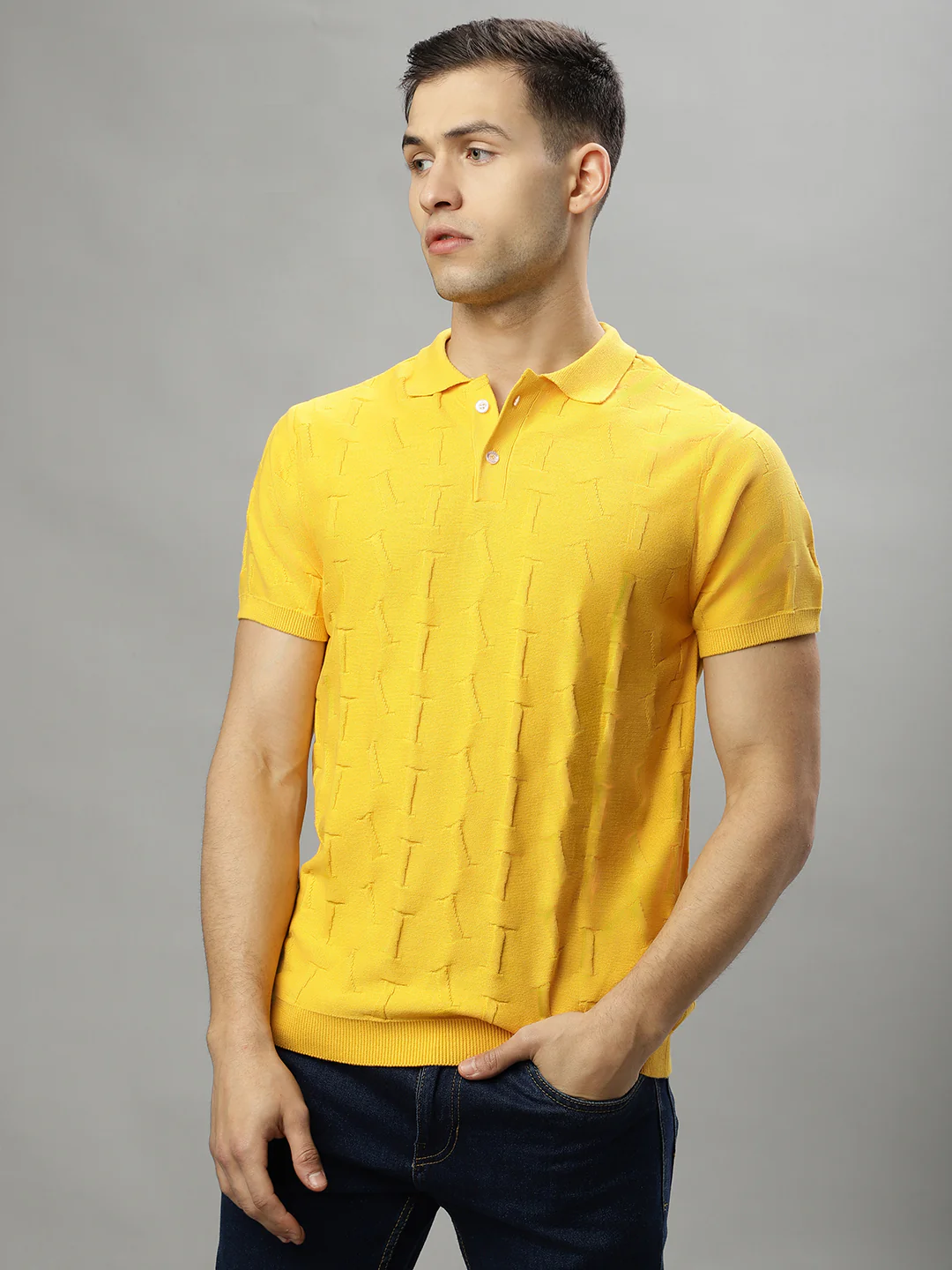 Iconic Yellow Logo Regular Fit Polo Tshirt - Image 3