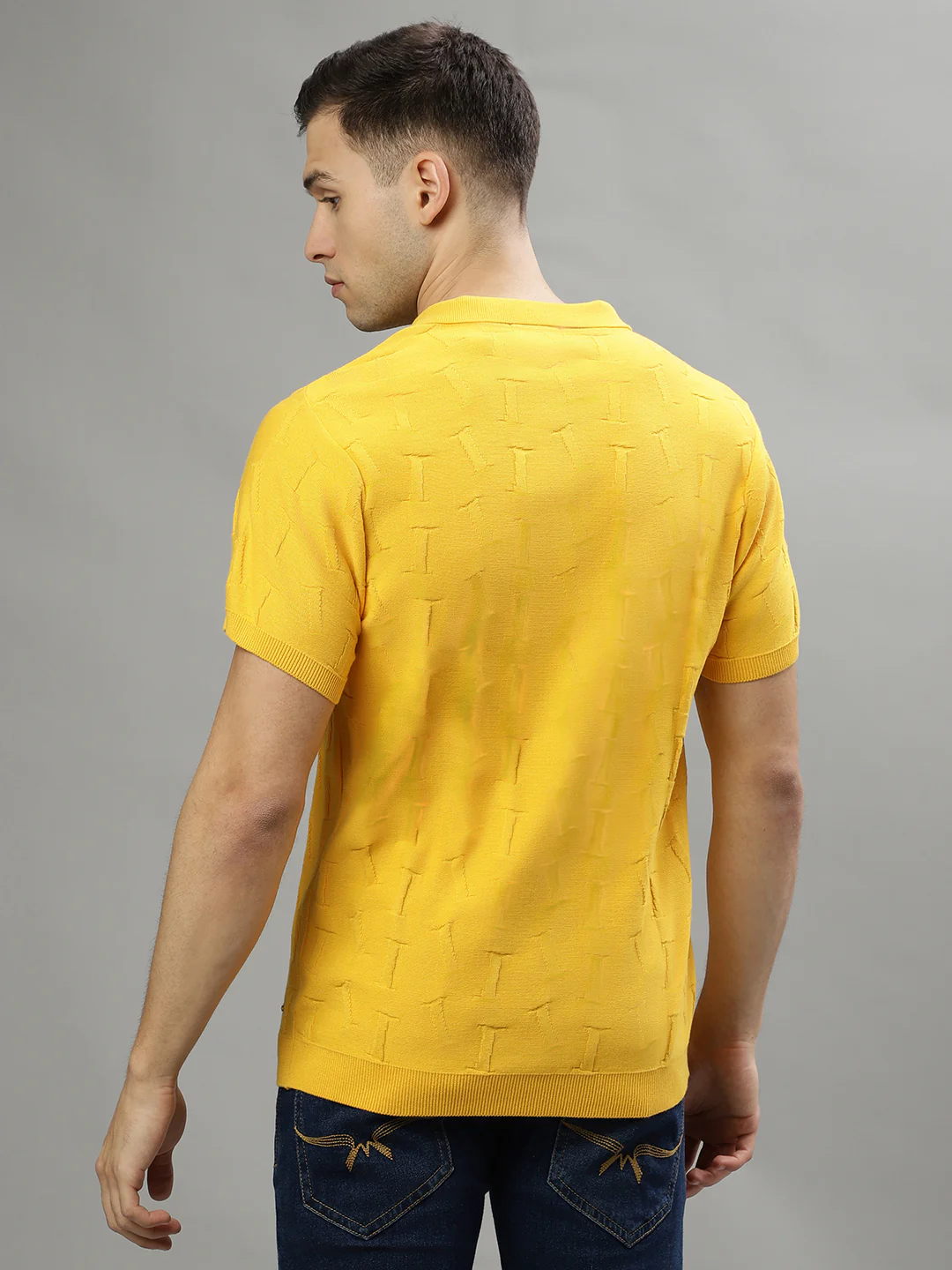 Iconic Yellow Logo Regular Fit Polo Tshirt - Image 4