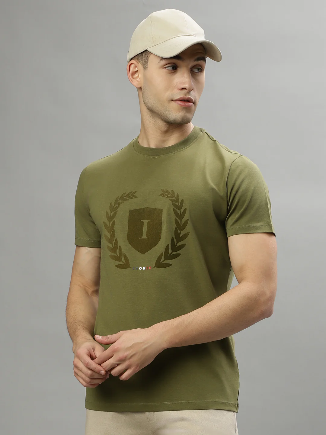 Iconic Olive Logo Regular Fit Tshirt