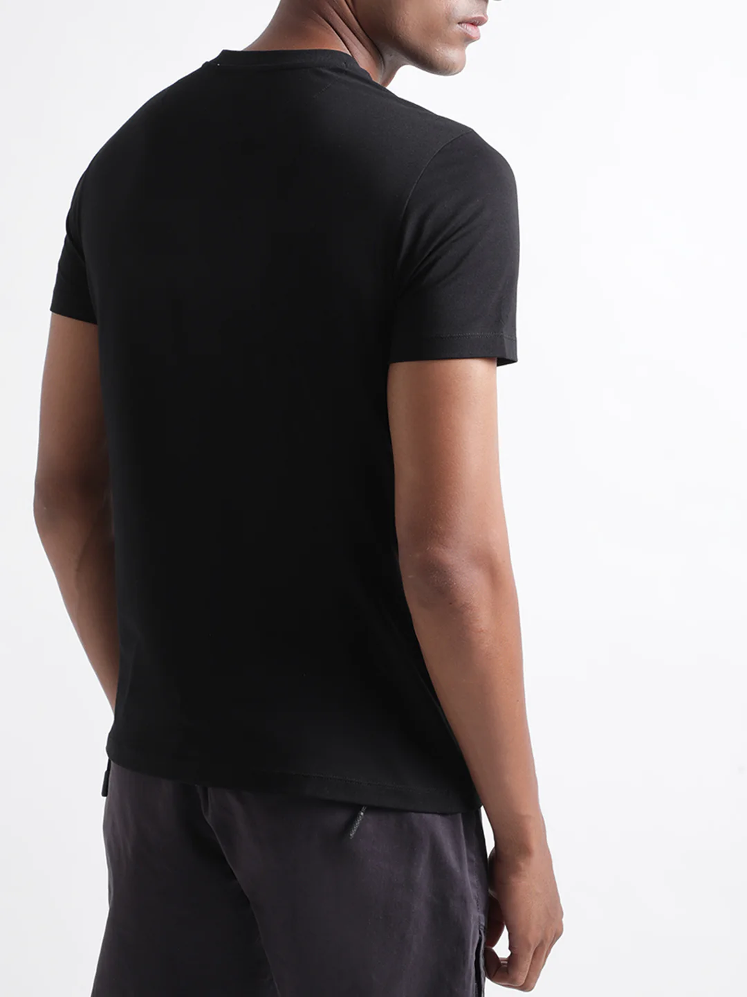 Iconic Black Fashion Logo Regular Fit Tshirt - Image 3