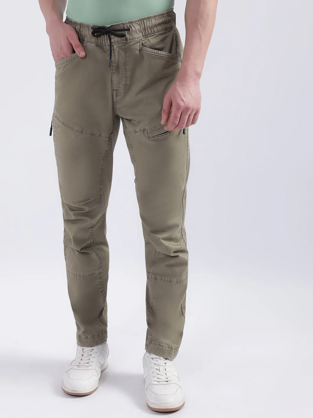 Iconic Men Brown Solid Regular Fit Trouser - Image 2