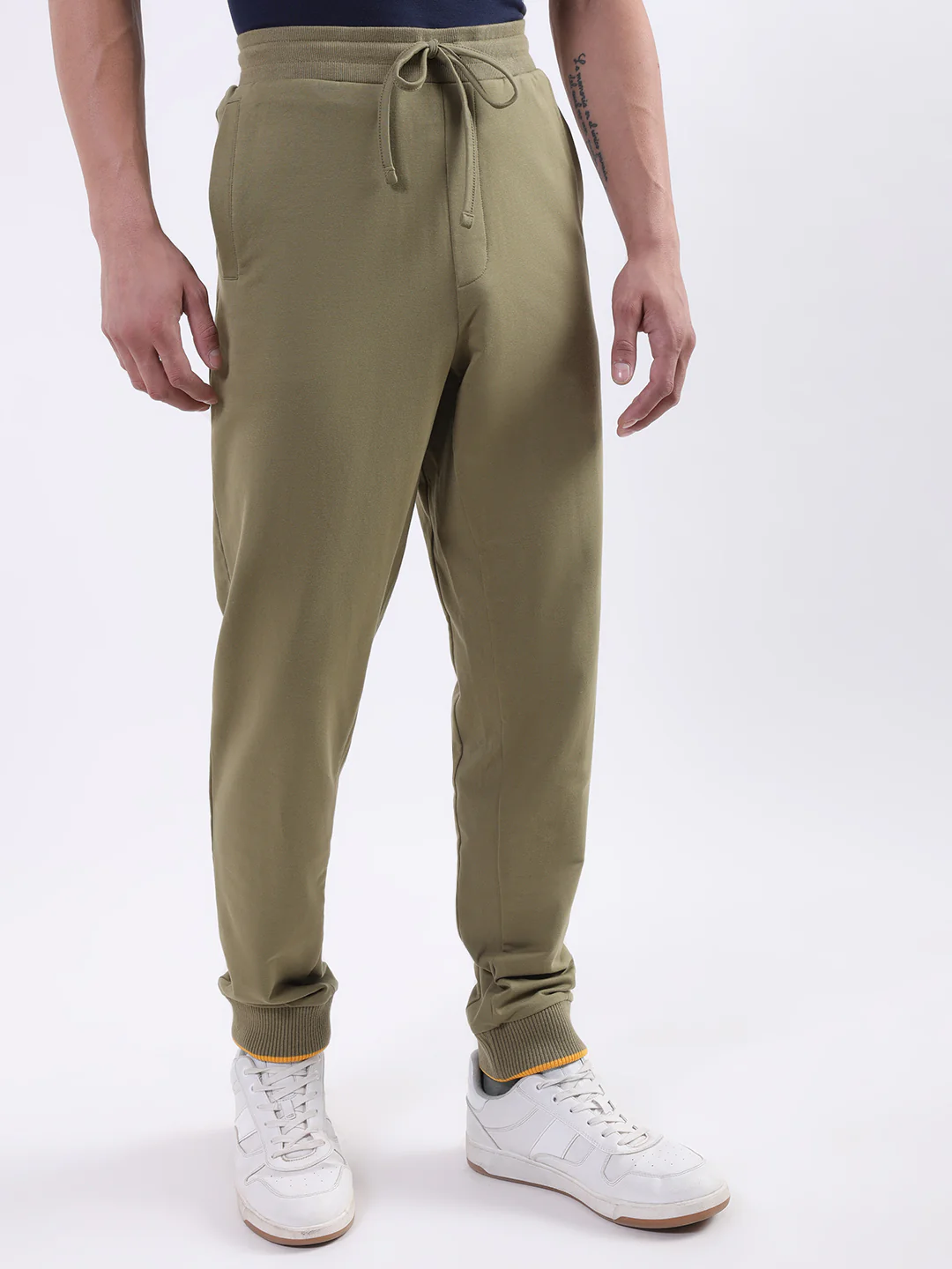 Iconic Men Olive Solid Regular Fit Sweatpant - Image 2