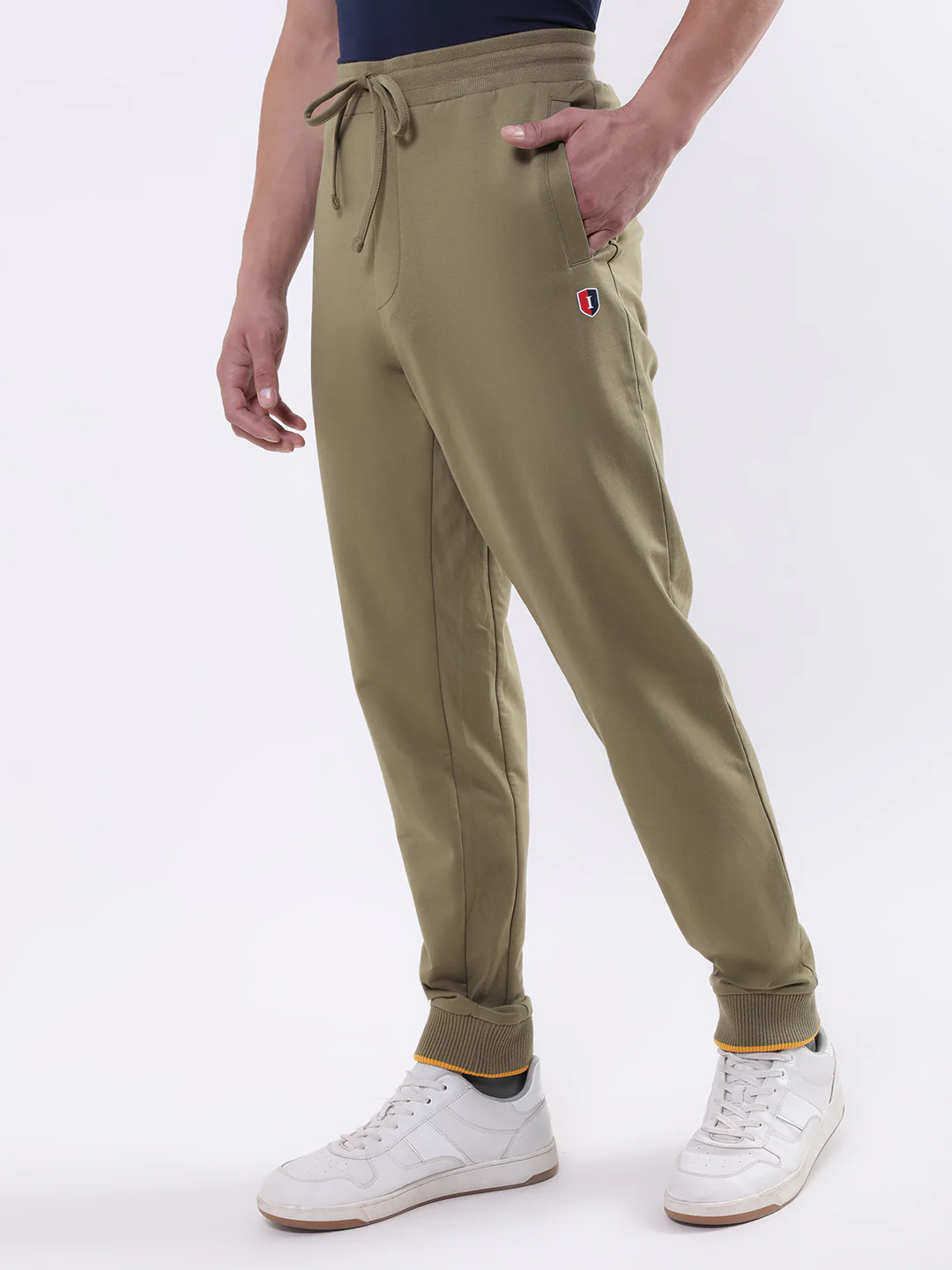 Iconic Men Olive Solid Regular Fit Sweatpant - Image 3