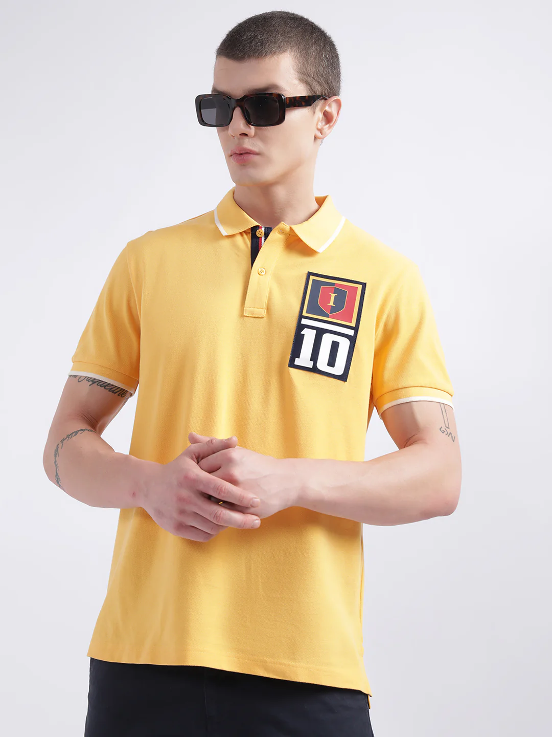 Iconic Yellow Logo Regular Fit Polo Tshirt - Image 2