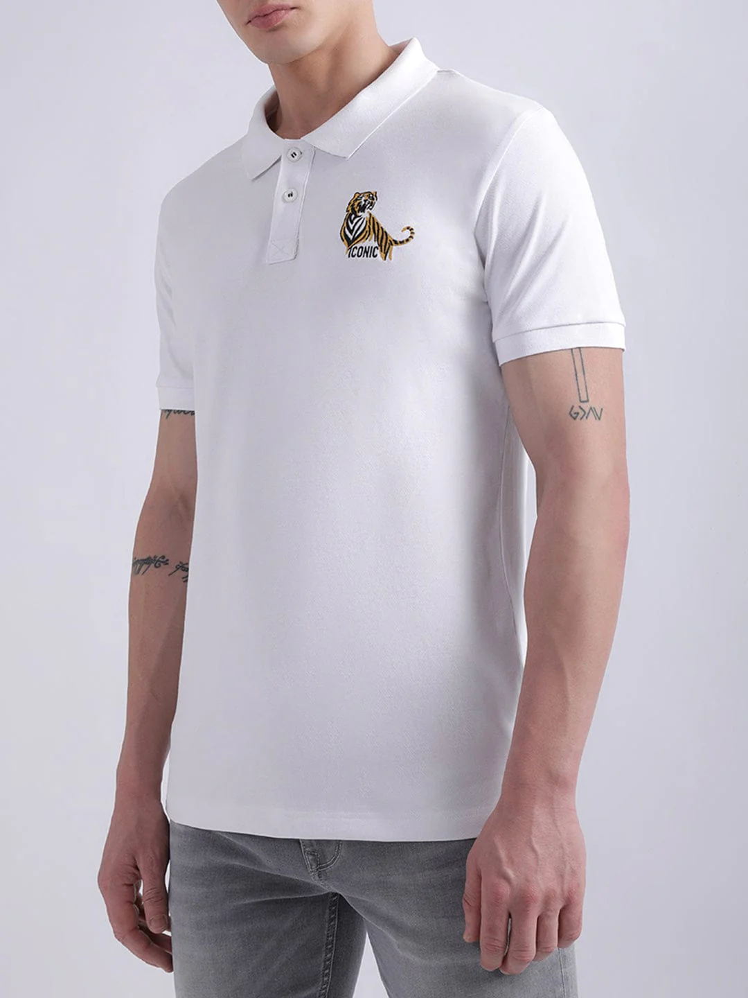 Iconic Men White Polo Tshirt - Image 2