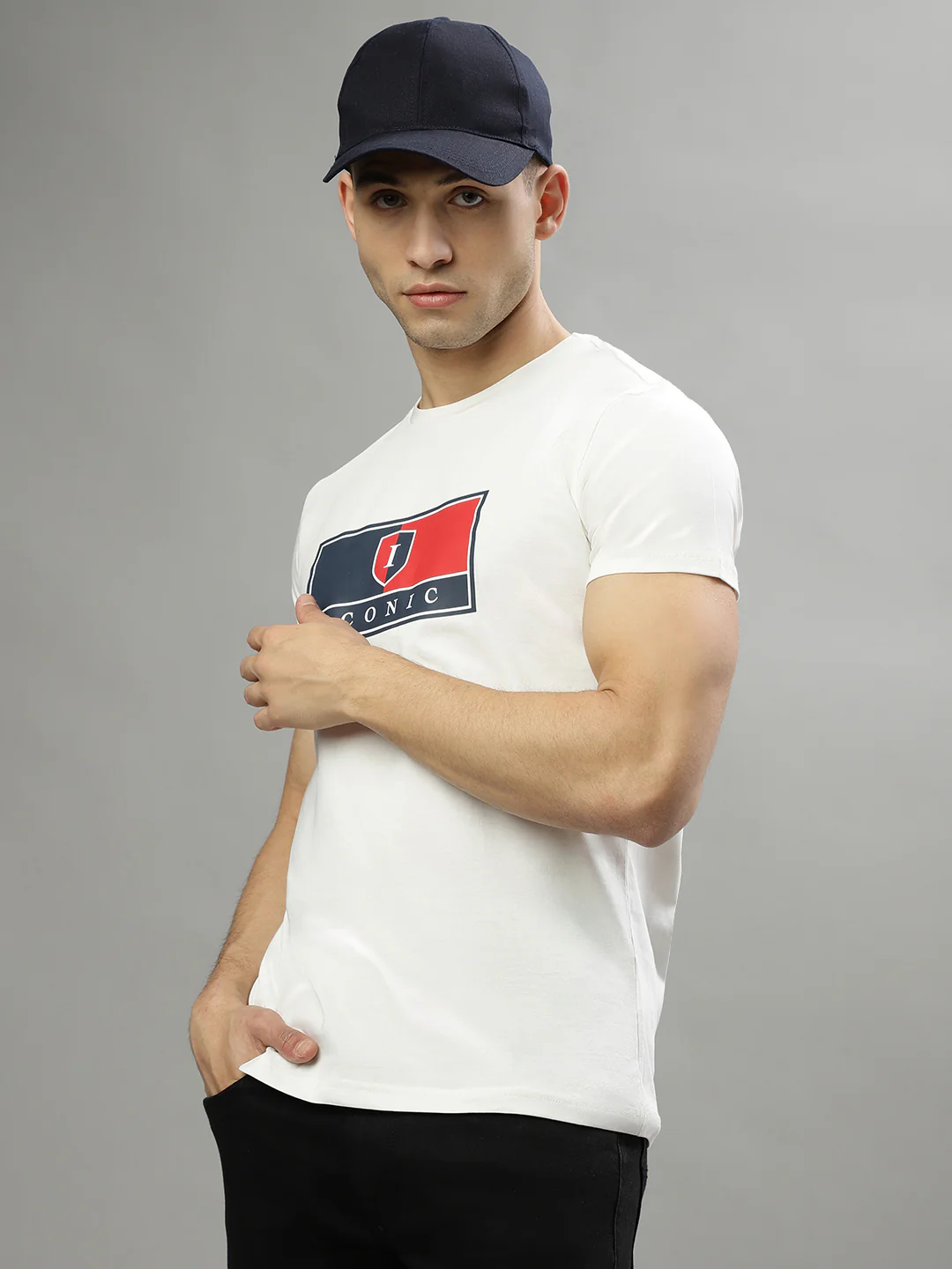 Iconic White Logo Regular Fit Tshirt