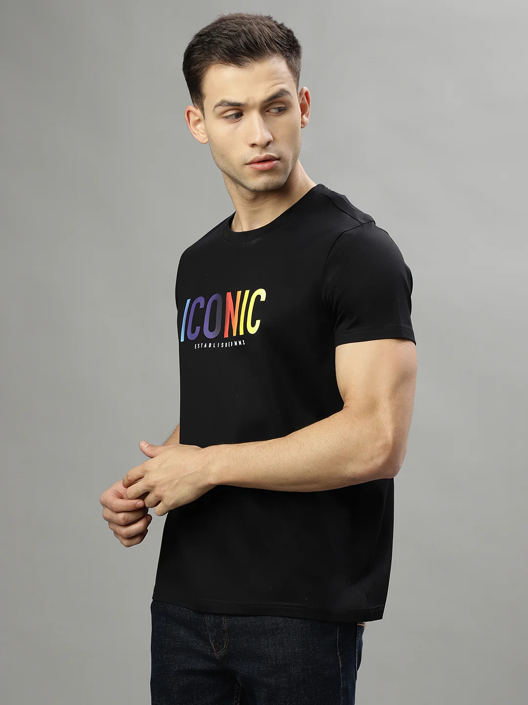 Iconic Black Logo Regular Fit Tshirt - Image 3