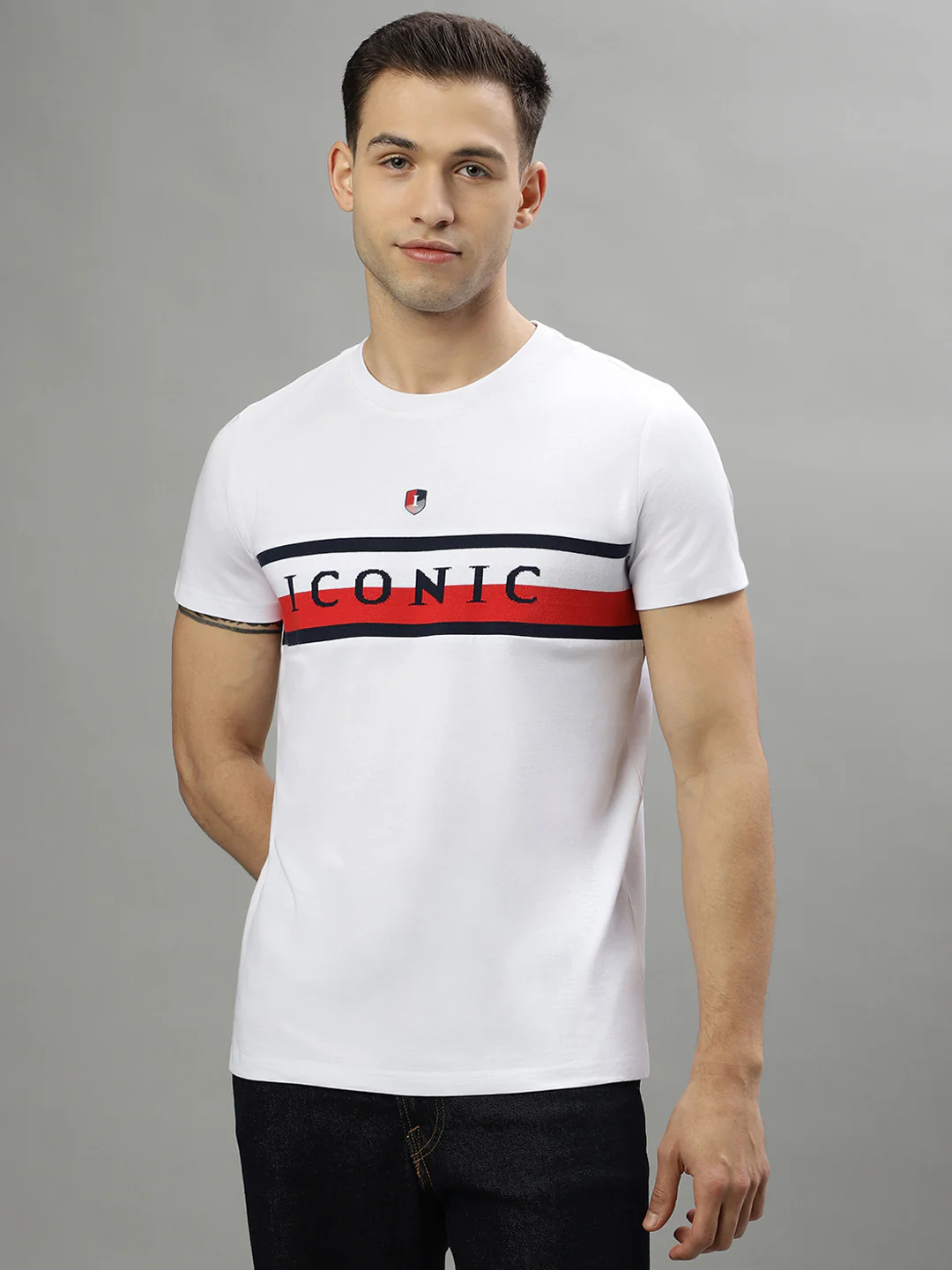 Iconic White Logo Regular Fit Tshirt - Image 2