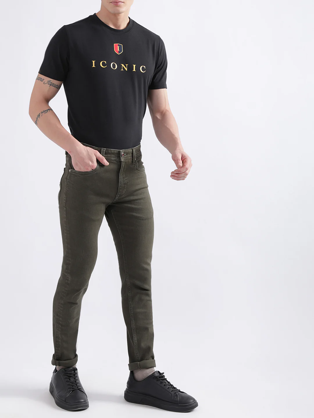 Iconic Black Logo Regular Fit Tshirt - Image 4