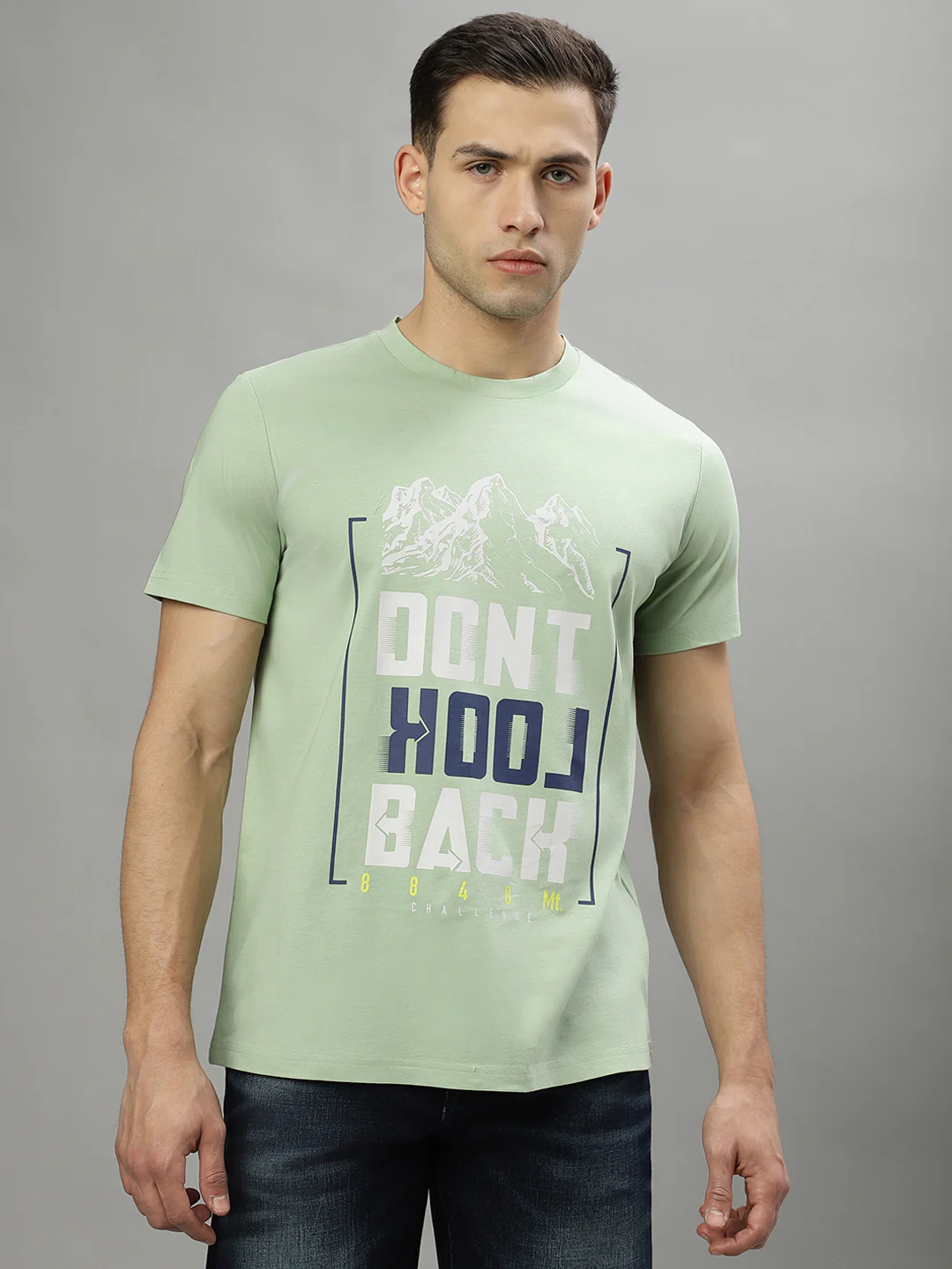 Iconic Green Printed Regular Fit Tshirt - Image 2